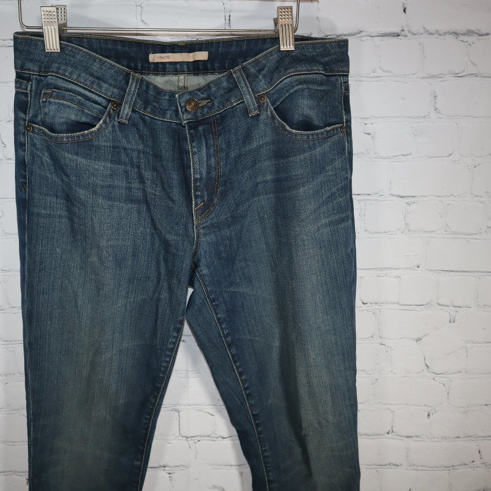 Vince Mallorca (Dark Wash) Crop Skinny Ankle Jeans Women's Size 29 - Picture 2 of 7